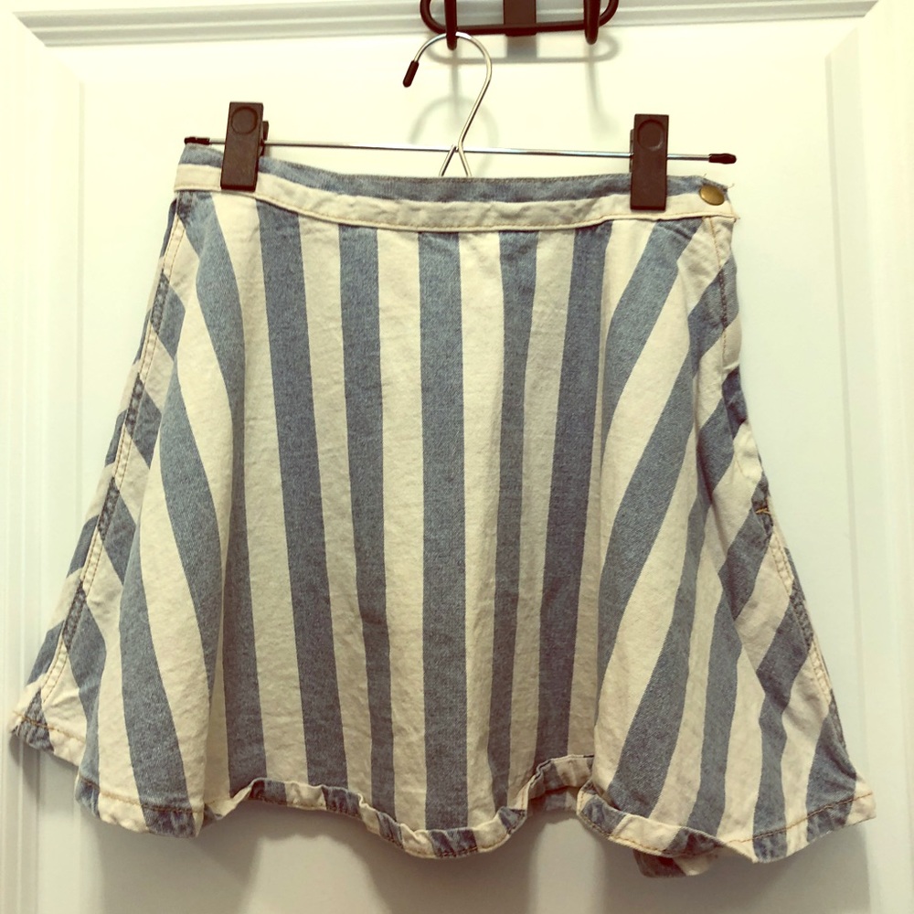 Striped Jean Skirt